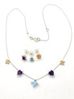 Tous Silver Choker   Earrings With Gemstones Color Pills 925 Sterling