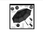 New Play Covered 68    Xl Golf Umbrella Auto Open Windproof Fiberglass Shaft Gray