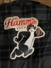 Nwt Angry Minnow Hamms Beer Bear Patch Black Gray Plaid  Flannel Shirt Men s Xl