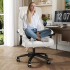 Office Chair Executive High Back With Armrest Swivel Computer Desk Chair White