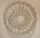 2 Vintage Ashtray Heavy Crystal Clear Glass Large Round 7 1 2    Cigar cigarette