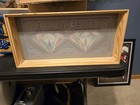 Vintage Double Diamond Wood Framed Slot Glass Great Display Piece