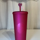 New Starbucks Hot Pink Matte Soft Studded Tumbler Venti 24oz