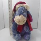 Eeyore In Red Sparkle Hat Scarf 14  Stuffed Plush Disney Store Winnie The Pooh 