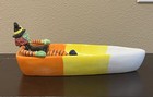 Halloween Candy Corn Witch Ceramic Canoe Bowl Treat Dish Decor 13   