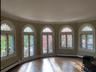 Antique 1920 s Chicago Bungalow Style Stained Leaded Glass Windows 3pc  Set 