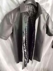 New Mens Gray Color Casual Leather Shirt  Genuine Sheepskin Leather Shirt Jacket