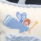 Tooth Fairy Pillow Blue And White Cross Stitched Fairy W Pocket   Door Hanger
