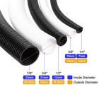 1 4 Inch X 32 8 Ft Split Wire Loom Tubing   Guard Convoluted Flex  White
