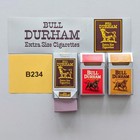 Vintage Usa Cigarette Packs  Empty  No Cigarettes  Bull Durham  B234