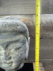Vtg Large   Heavy Beautiful Hand Carved Stone Buddha Head Sculpture Figure Stand