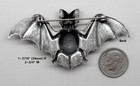  4115p Antiqued  925 Sterling Silver Plated Bat Pin - W joint   Catch