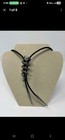 Vintage Native Sterling Silver Snake Figural Bolo Tie Turquoise Signed Western