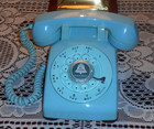 Excellent Vintage Western Electric Aqua Blue Classic Rotary Dial Desk Phone Wks 