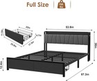 Full queen king Size Bed Frame Platform Bed Frame With Charging Station   Drawer