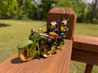 Cast Iron Toy Mickey   Minnie Mouse Riding Two-seater Motorcycle Disney Remove