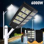 6000w Outdoor Solar Wall Light Led Motion Sensor Bright Flood Street Lamp pole