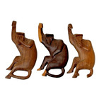 Wood Hand Carved Hanging Monkeys See No Evil Speak No Evil See No Evil Set 3 Lot