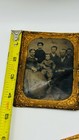 1860s Tintype Family Portrait Mother Father Children Gilt Ornate Frame 1 4 Plate