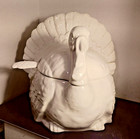 Vintage Large White Stoneware Turkey Tureen Artimino Stoneware