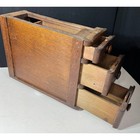 Antique Treadle Sewing Machine Cabinet 3 Wood Drawers Left Side With Frame