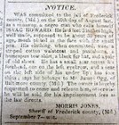 1813 Dc Newspaper With 3 Runaway Slave Reward Ads Montgomery County Maryland