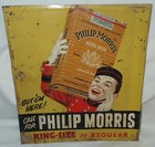 Antique Vintage Metal Tin Phillip Morris Johnny Tobacco Cigarette King Size Sign