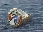 1950s Ford Passenger Car Gold Chrome Ring Size  10 Nos Unique Logo Hi-quality