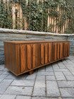 Mid-century Modern Low Profile Tv Stand Sculptural Media Console Credenza