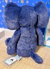 Authentic Jellycat      original Bashful Blue Elephant Nwt  dustbag   Tag Protector