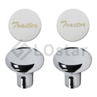 Pair Chrome Air Valve Knob -tractor trailer For Peterbilt Kenworth Freightliner