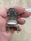 Vintage Pewter 1 12 Dollhouse Furniture Miniature Solid Victorian Chair 2    T