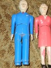 1940s Renwal Dollhouse Jointed Mother Doll No  43 Father No 44 Vintage Pink Blue