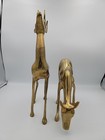 Vtg Pair Brass Deer Figurine Statues Buck 13 5    Doe 7 5    Large Christmas Decor 