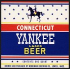 Vintage Label Connecticut Yankee Lager Beer Horse Merrimack Brewing Lowell Ma
