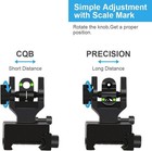 Fiber Optic Flip Up Iron Sights Picatinny Rail Mounted Front And Rear Backup