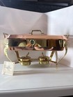 Vtg Solid Copperware Copper Chafing Dish Food Warmer India