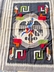Vintage 1930-40 s Zapotec Oaxacan 60 x79    Hand Woven  Mexican Eagle Wool  Rug