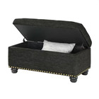 Designs 4-comfort 7th Avenue Dark Charcoal Gray Fabric Storage Ottoman Bench