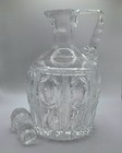 Vintage Glass Decanter Pitcher With Stopper   2 Shot Glasses Set