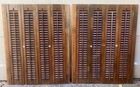 2 Sets 35 1 4  Tall X 28  W Wood Interior Louver Plantation Window Shutters Vtg