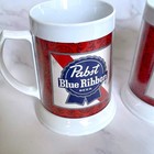 Vintage Pabst Blue Ribbon Pbr Plastic Beer Stein Mugs Set Of 2 Dawn Usa
