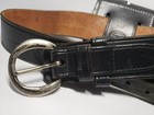 Vintage Don Hume Black Leather Police Duty Belt With Double Magazine Pouch