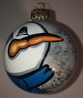 Snowman Christmas Ornament - Hand Painted  Glass