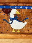 Vintage Wooden Free Standing Hand Painted Goose Paper Plate Holder Cottagecore