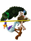 Vintage Plush Lot Of 3 Looney Tunes Road Runner Ty Beanie Ostrich Alligator Used