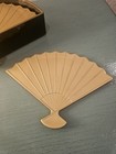 Vintage New old Stock 1980 Otagiri  Gold Laquer Fan Coaster Set   