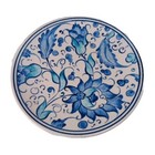 Antique Turkey Hobib Hoco Kutahya 5  Hand Painted Blue Floral Plate 96006