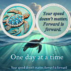 3d Blue Turtle Sobriety Coin One Step At A Time Aa Medallion Inspirational Gifts