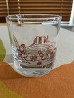 Vintage   Roadrunner Desert Cacti Mesas   Whiskey Rocks Glass   Rust Red